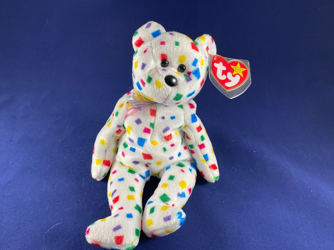 TY 2K Confetti Bear - Ty Beanie Baby - Etsy