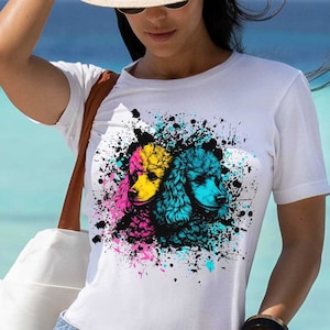 Poodle Shirt, Colorful Poodle T-Shirt, Poodle Lover, Standard Poodle Accessories, Poodle Gifts, Mom Poodle Shirt