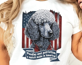 Poodle Shirt, Standard Poodle Shirt, 4th of July Poodle Shirt, Independence Day Poodle Shirt, Standard Poodle Accessories