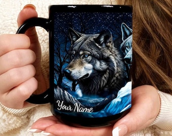 Tasse de loup, tasse de café de loup, cadeaux de loup pour les hommes, cadeaux de loup pour des femmes, cadeaux de loups