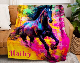 Horse Lover Gift For Girls,Barrel Racing Gifts,Horse Gifts,Horse Banket,Rodeo Gifts,Cowgirl Blanket,Wild Horses,Horse Girl Gifts Christmas