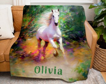 Horse Gifts For Girl, Horse Blanket, Horse Lover Gift For Girls, Cowgirl Blanket, Horse Racing Gifts, Teenage Girl Gifts, Teen Horse Gifts