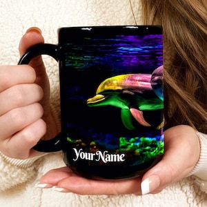 Personalized Dolphin Mug Dolphins Oceanic, Dolphin Coffee Mug Dolphin Gifts, Weko Beach, Laguna Beach, The Ocean is Calling, Dolphin Gift