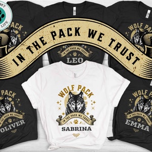 Wolf Pack Shirts, Personalized Group Cruise Shirt Family Shirt Set, Matching Family Gift, Wolf Lover Shirt, Wolf T-Shirt, Family Camping Tee