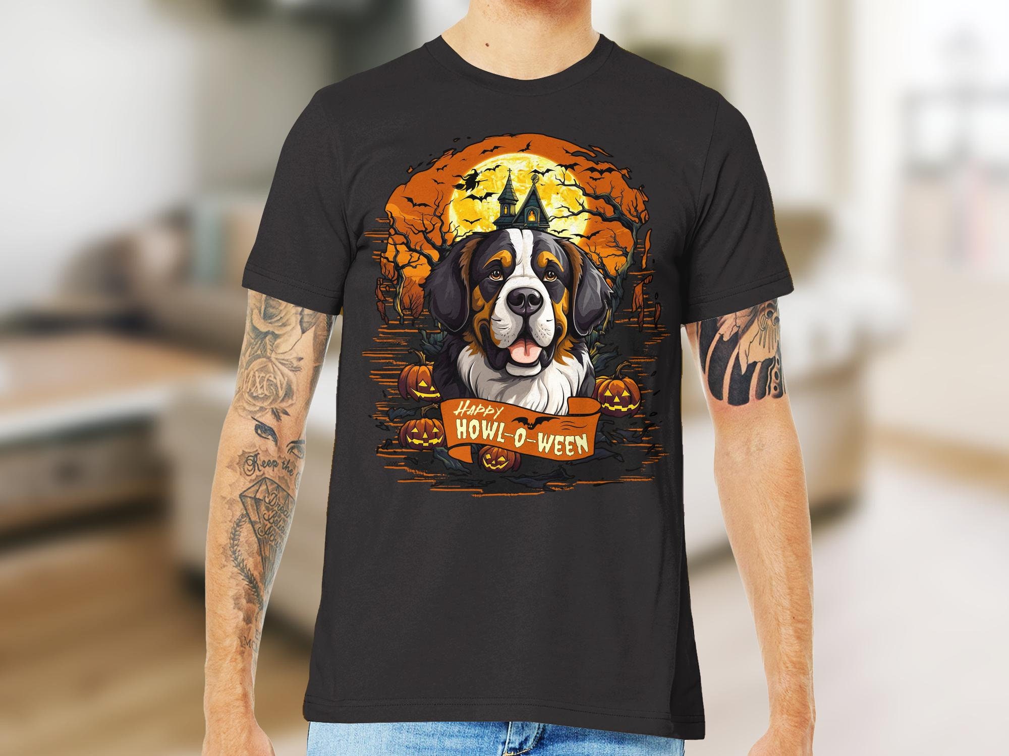 Discover Spooky Saint Bernard Shirt, Halloween Shirt, Saint Bernard Mom Halloween Dog Shirt Saint Bernard Dad Saint Bernard Gifts