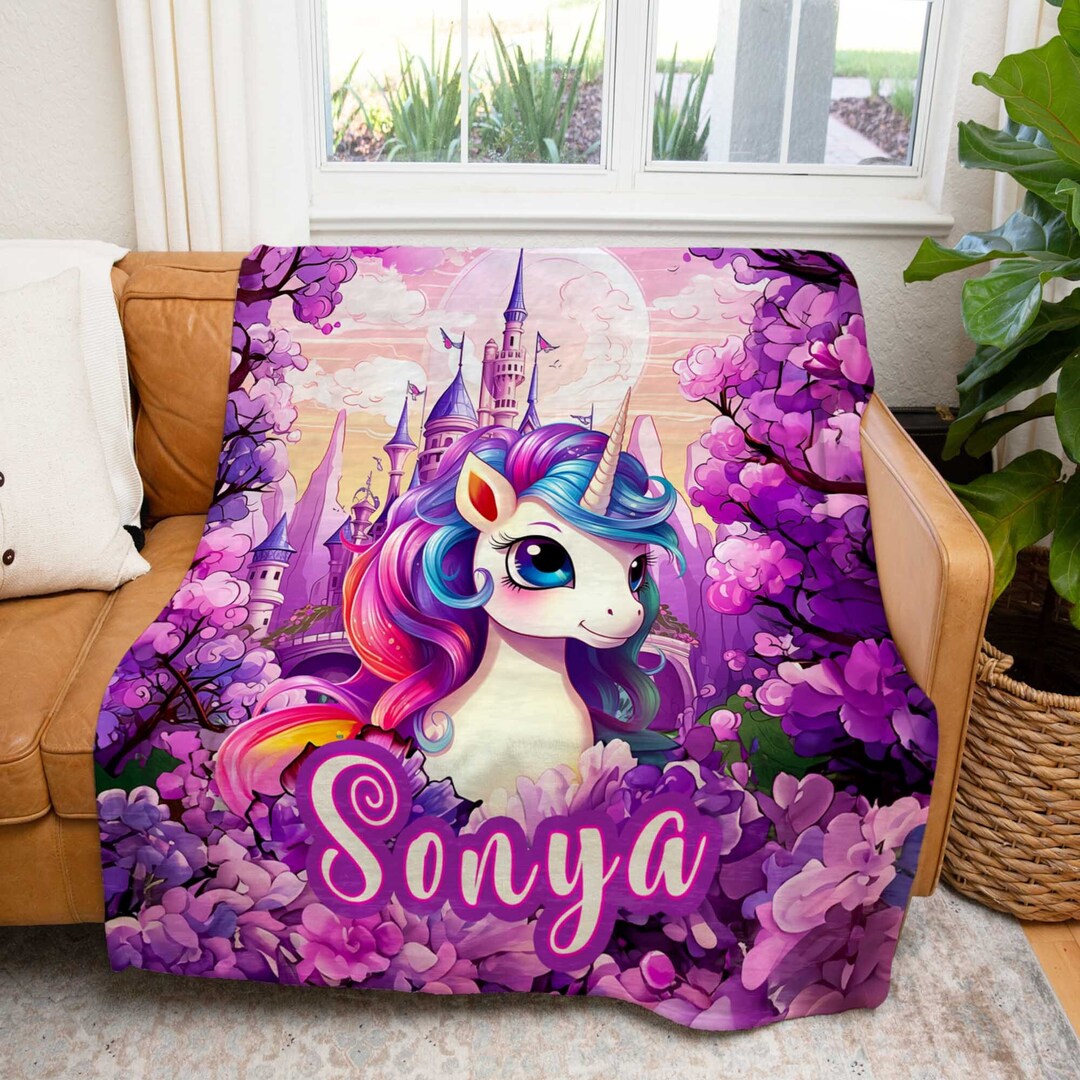 Toddler Blanket Personalized Unicorn Blanket for Etsy