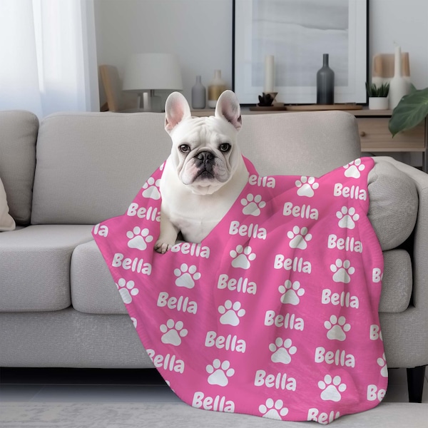 Manta para perros personalizada, manta con nombre de perro, manta para perros personalizada, manta de felpa para perros, manta personalizada para cachorros, regalo para amantes de los perros, mascotas