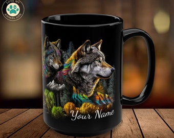 Tasse de loup, tasse de café de loup, cadeau de loup pour les hommes, loups