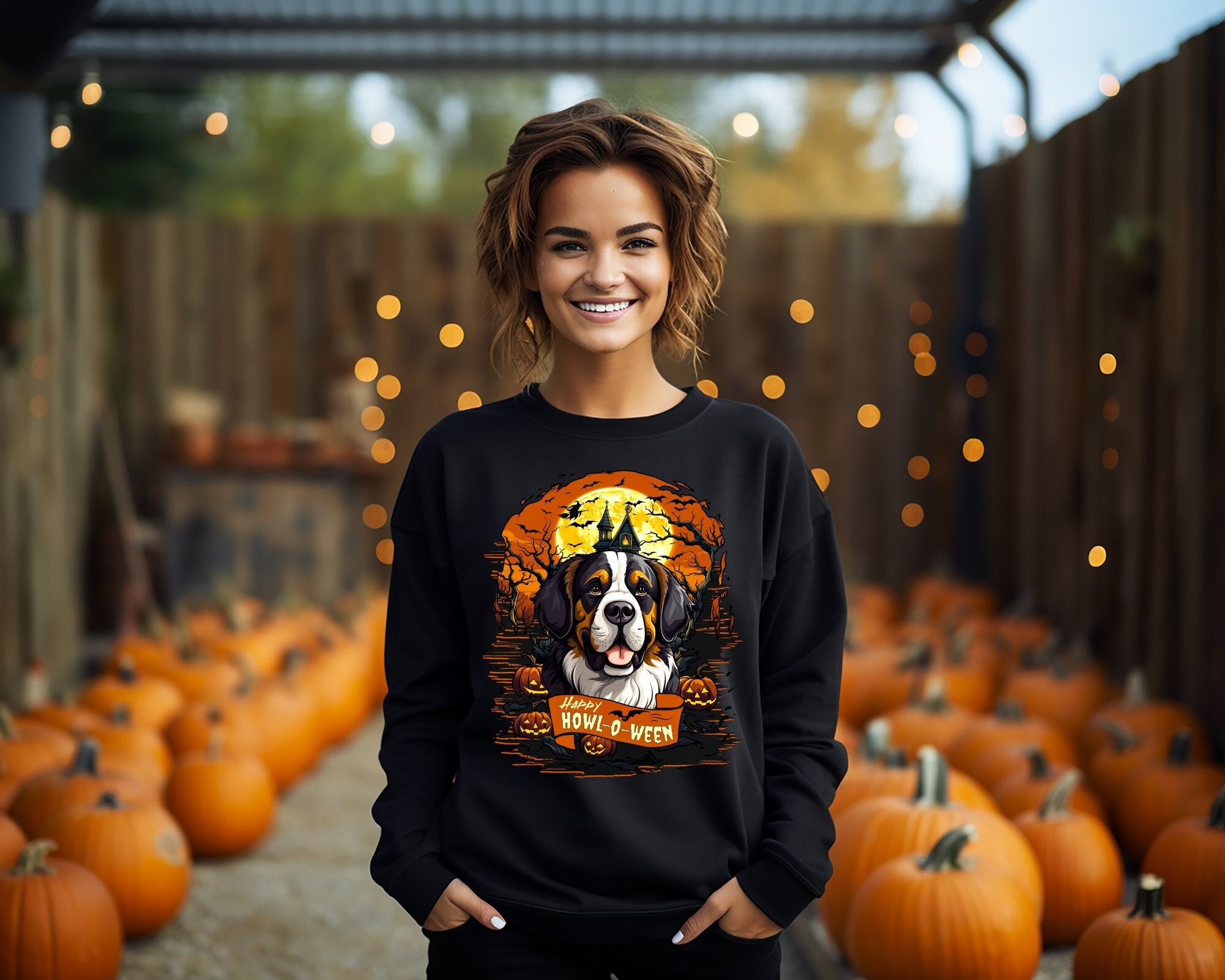 Discover Spooky Saint Bernard Shirt, Halloween Shirt, Saint Bernard Mom Halloween Dog Shirt Saint Bernard Dad Saint Bernard Gifts