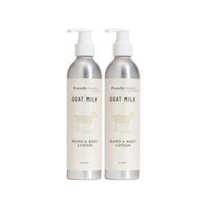 Goat Milk Lotion - Unscented 8 oz. (2-Pack) | Handmade | For Body | Moisturizer | Skin Care | Body Butter | Cream | Goats | Hands