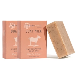 Goat Milk Soap Bar - White Tea & Ginger (2-Pack) | Handmade Goat Milk Soap | Moisturizing Soap | Sensitive Skin | Gifts for Her | Natural