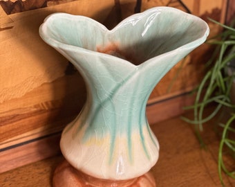 Vintage | Art Deco | Midcentury | Australian Diana Pottery | Large Vase | Blue and Green | Cache Antiques