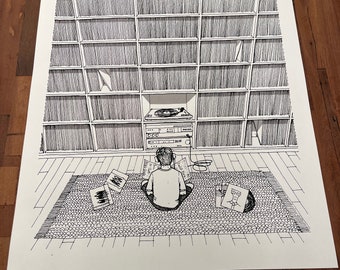 The Record Player Art Print | Vinyl Collection, 80# Cover Stock