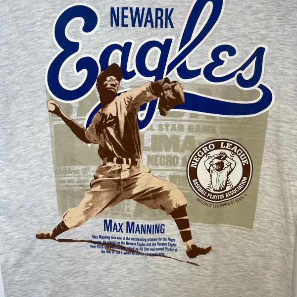 Negro League Newark Eagles player Max Manning Vintage Tee made 1993