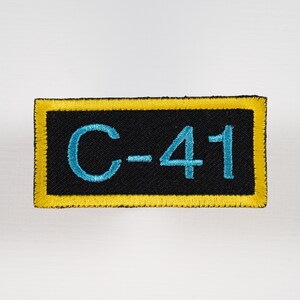 C-41 in Yellow and Blue Iron-on or Sew-on  Machine Embroidered Patch