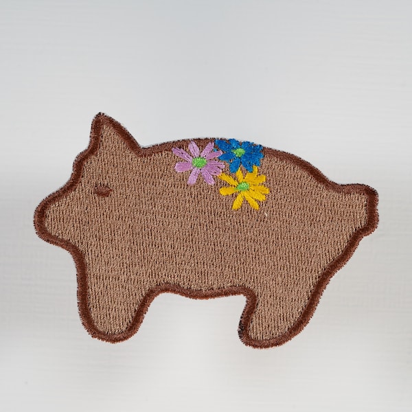 Mexican Gingerbread pig iron-on embroidered patch, Marrinitos patch