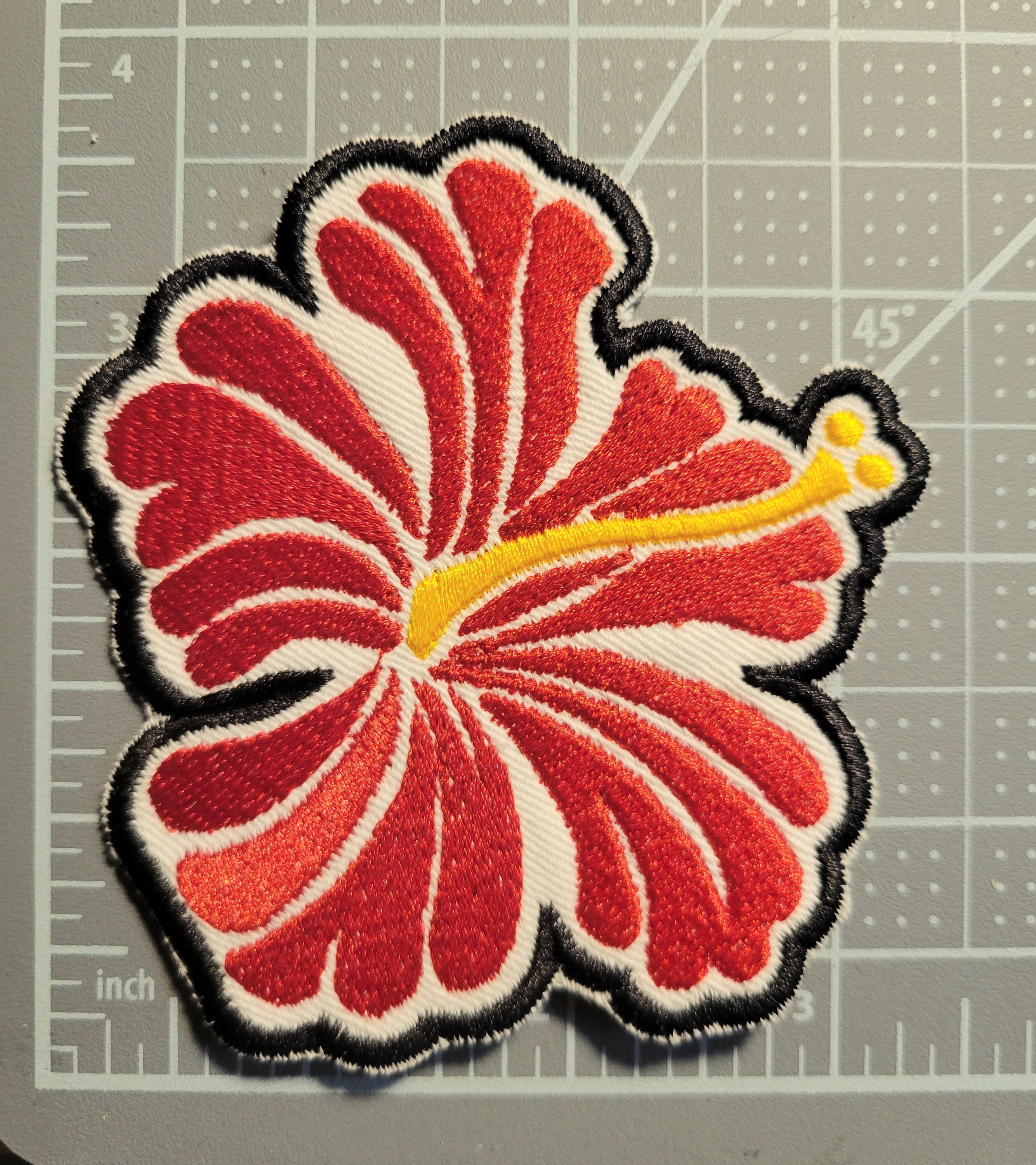 Hibiscus Hot Pink - Iron On Patches