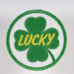 Lucky 4 Leaf Clover- St. Patrick's Day - Iron-on or Sew-on  Machine Embroidered Patch