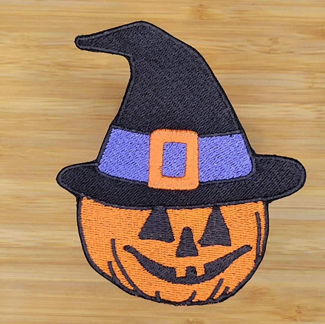 Classic Jack O' Lantern With Witch Hat Embroidered Patch - Etsy