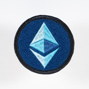 Ethereum Crypto Patch - Get your Ethereum Patch now While the Bull Run is on!  Collect them all. Sew-on or Iron-on Machine Embroidered Patch