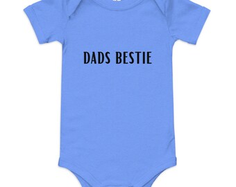 Dads Bestie Baby short sleeve one piece, Baby Onesie, First Fathers Day Gift, Fathers Day Gift, Dads Bestie Onesie, Gender Neutral Clothing