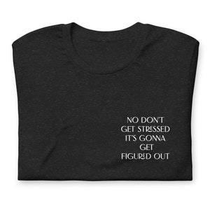 No Don&#39;t Get Stressed It&#39;s Gonna Get Figured Out Unisex tshirt, Tshirt, Jonas Brothers Lyric Shirt, Concert Shirt, Music Lover,Tops and Tees