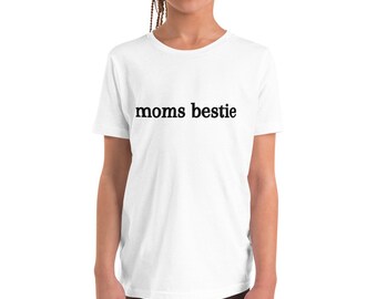 Moms Bestie Unisex Youth Short Sleeve T-Shirt, Gender-Neutral Kids Clothing, Boys Clothing, Girls Clothing, Tops and Tees, Kids Clothing