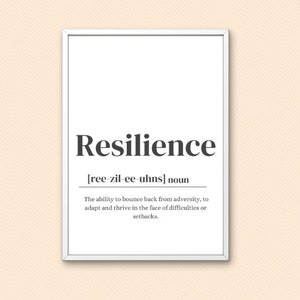 Resilience, Resilience Poster, Resilience Definition, Home Office Print, Resilience Sign, Dictionary Poster,Resilience Wall Decor,Home Decor