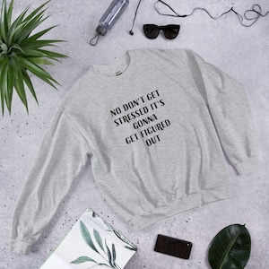 No Don&#39;t Get Stressed It&#39;s Gonna Get Figured Out Unisex Sweatshirt, Concert Shirt, Jonas Brothers Lyrics, Gender-Neutral Clothing, Clothing