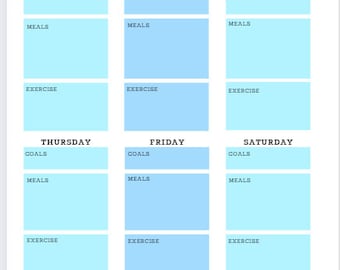 Printable Workout Planner, Plan Your Weekly Workouts, Plan Daily Meals, Plan Daily Goals, Keep Track Of Your Workout Goals, Workout Tracker
