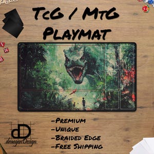 Dino Danger 24x14 Magic the Gathering MtG TCG Playmat  with dividers