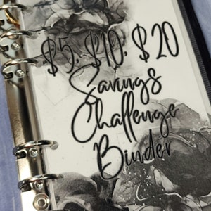 5, 10, 20 Dollar Savings Challenge A6 Binder