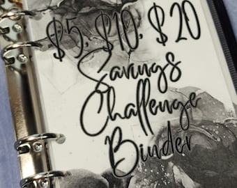 5, 10, 20 Dollar Savings Challenge A6 Binder