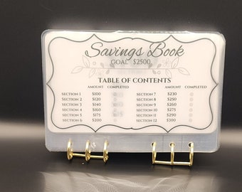 Savings Book Challenge 2500.00 Dollar Goal