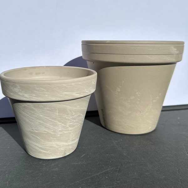 Discounted Used Rare White Clay Terracotta Pots and Planters 4.5in, 6in