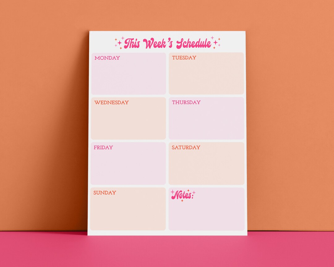 Weekly Planner Printable Week Desk Calendar to Do List - Etsy