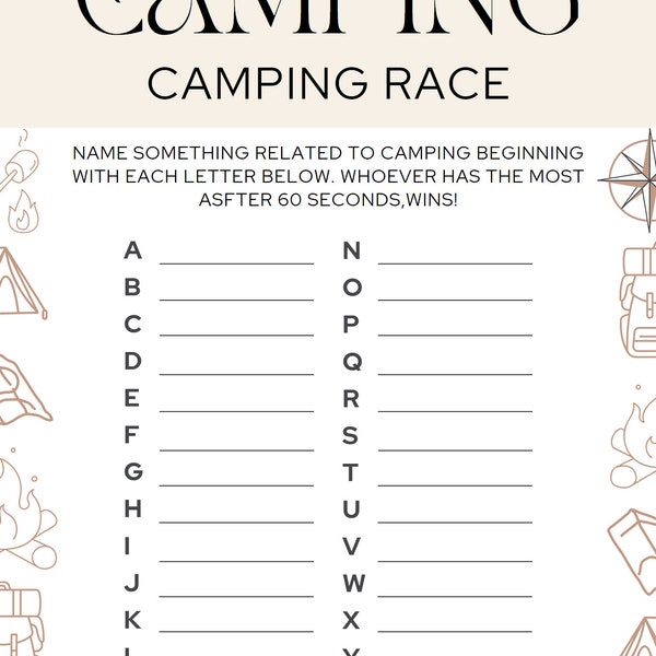 Get Ready for Outdoor Fun with Printable Camping Games!