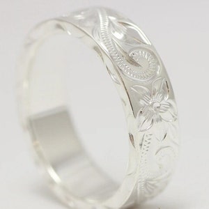 SS 925 6mm Ring - Flat Shape & Side Wave