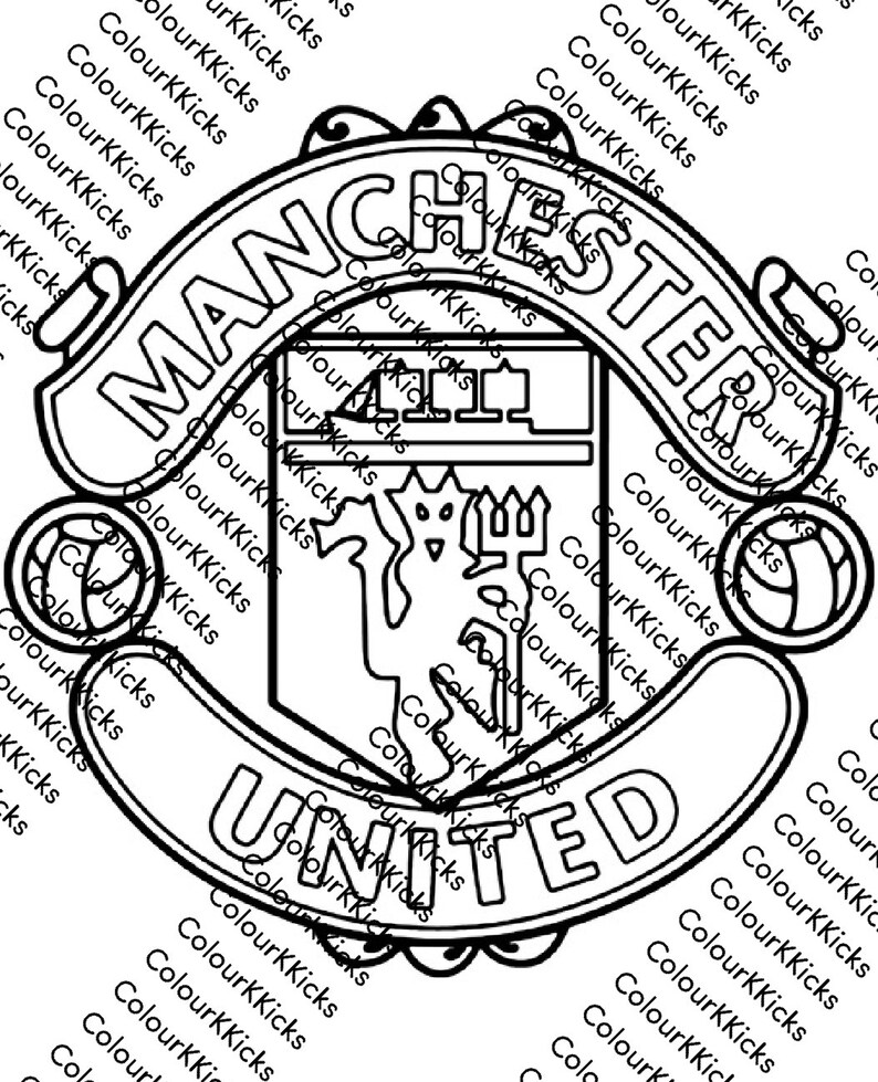 Manchester United Badge Colouring Sheet - Etsy UK