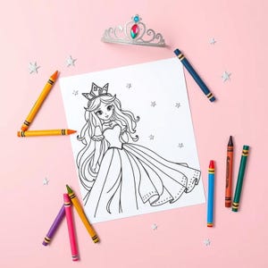 Little Princess Coloring Pages | 80 Printable PDF Sheets | Fairy Tale Coloring Book for Girls | Toddler Activity | Instant Download