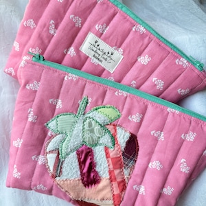 Strawberry bag, zipper pouch, makeup bag, toiletries bag