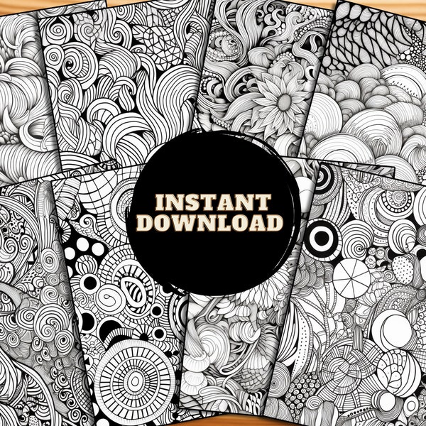 zentangle Patterns Coloring Pages :zentangle Ultimate coloring book for adults and kids Instant download (PDF - Printable) New Designs