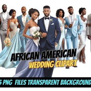 African american couple wedding clipart ,bride&groom clipart,wedding clipart,wedding png clipart,afro couple clipart,black couple clipart