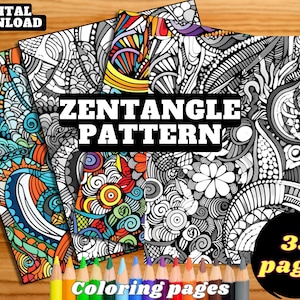zentangle Patterns Coloring Pages :zentangle Ultimate coloring book for adults and kids Instant download (PDF - Printable) New Designs