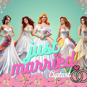 Brides clipart ,wedding clipart ,brides in white dresses clipart,wedding clipart,wedding png clipart,clipart,bridesmaid clipart,just married