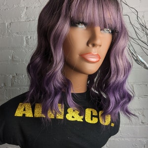 Bob wig lavender color body wave