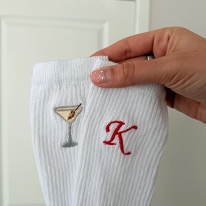 Embroidered Custom Crew Socks, Customized Socks with Bow, Personalized Socks, Customized Bride Socks, Personalized Bachelorette/School Socks