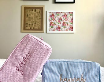 Customized Personalized Name Pouches, Embroidered Pouch Bachelorette, Customized Bag with Name, Personalized Pouch Birthday/Bach/Bride