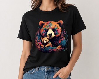 Mother Bear & Cub T-Shirt: Arctic Conservation Awareness-Couple's Shirt- Valentine's Day Gift