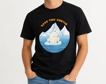 Save the Arctic Polar Bear T-Shirt: Climate Change Awareness, 100% Cotton